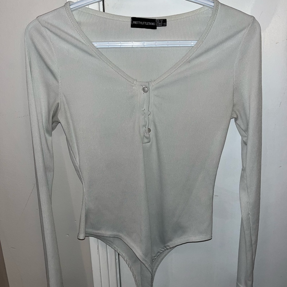 PrettyLittlething button-up white bodysuit